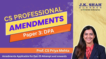 CS Professional ll Dec 25 ll Paper 3: DPA ll #csatjkshahclasses 
