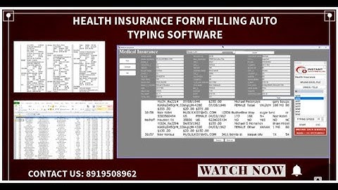 Health Insurance Form Filling Auto Typing Software Free Download #formfillingautotyper #dataentry