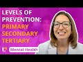 Primary secondary tertiary prevention  psychiatric mental health nursing  leveluprn