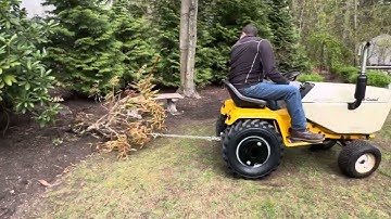 Cub Cadet 882 Diesel pulling out shrub (Full video)