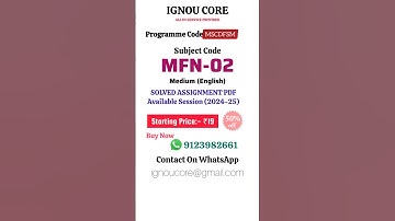 MFN 02 Solved Assignment PDF 2024-25 in English, MSCDFSM program MFN-02 Solved assignments
