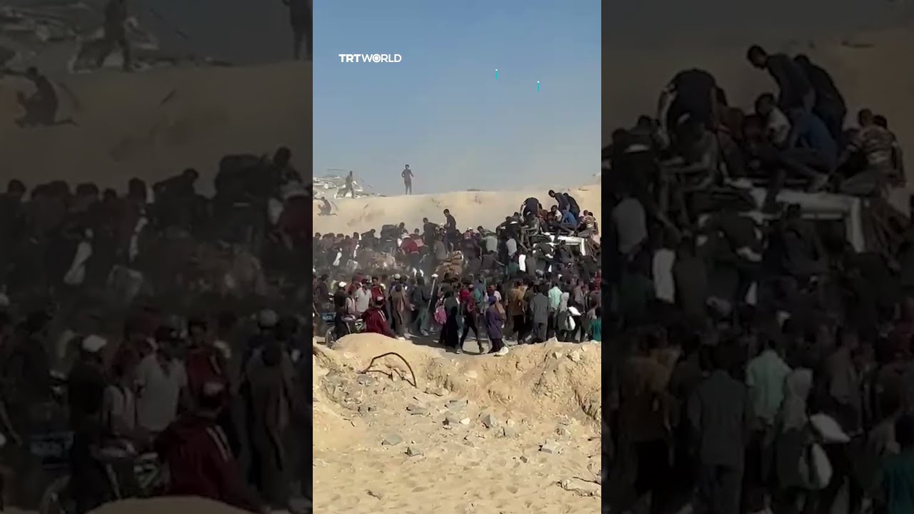 Gaza S Starving Crowds Overwhelm Aid Convoy
