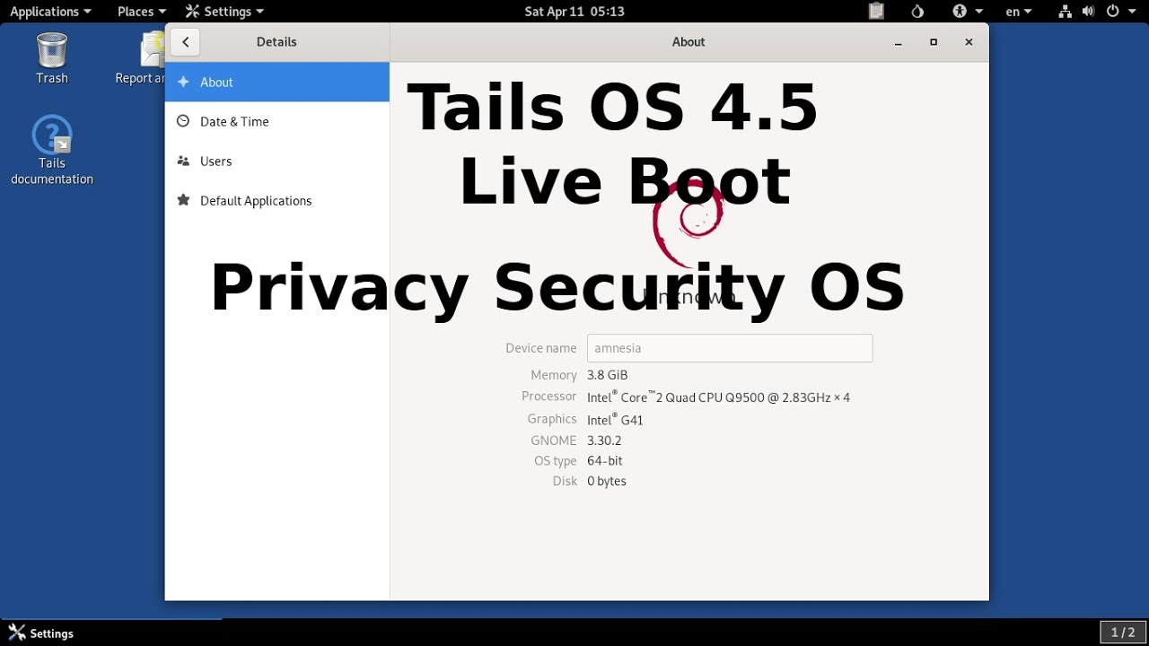Tails 4.5 Privacy Security OS Live Boot In Tamil