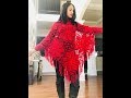 crochet poncho facil para todas las tallas con cuello y puños