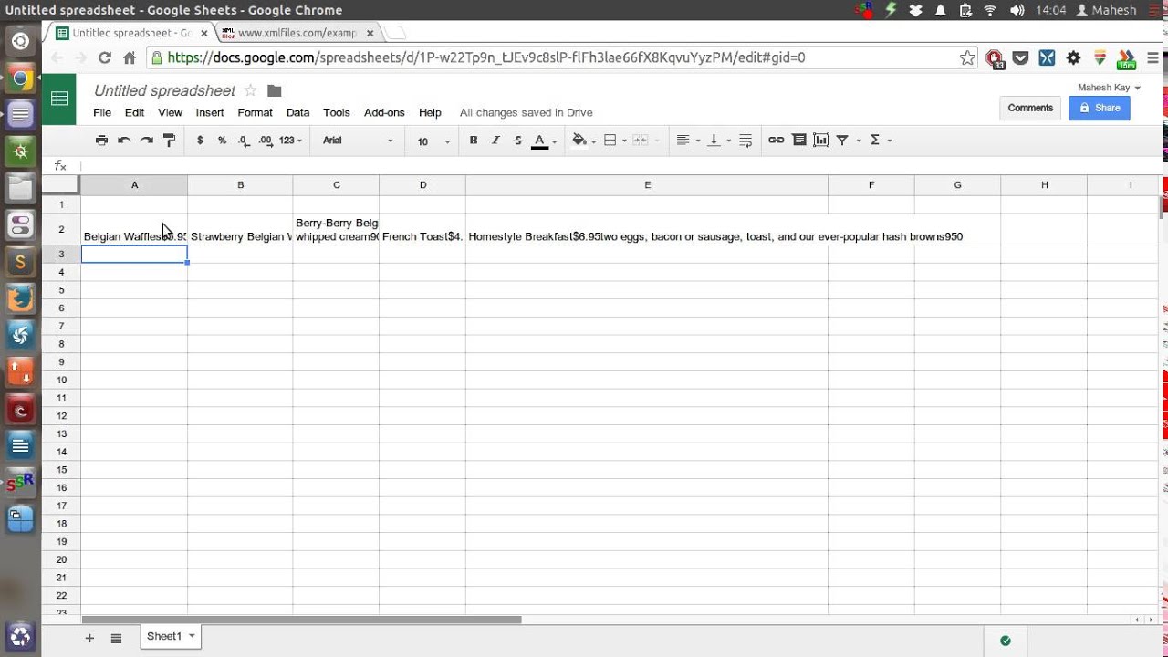How do I import an XML file into Google Sheets?