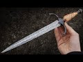 Mosaic damascus dagger  complete build