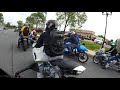 The beginning of motorcycle group ride over a 1000  Bikes