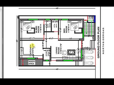 30x45 Ft Latest 2 Bed Room House Plan