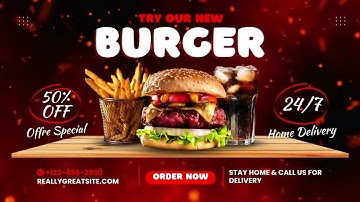 Custom Burger Menu Design | Animated & Editable Canva Menu Template for Restaurants