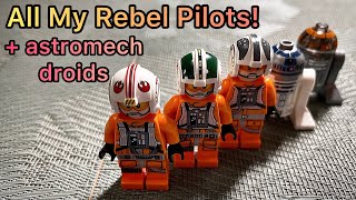 All My Lego Rebel Alliance Pilots and Astromech Droids!