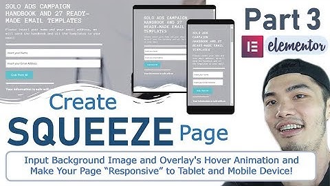 [Part 3] Squeeze Page - Background and Overlay Animation, Tablet & Mobile Responsive