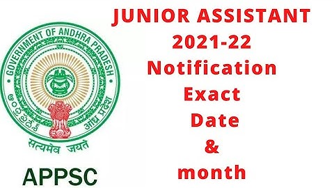 APPSC JUNIOR ASSISTANT NOTIFICATION DATE Released