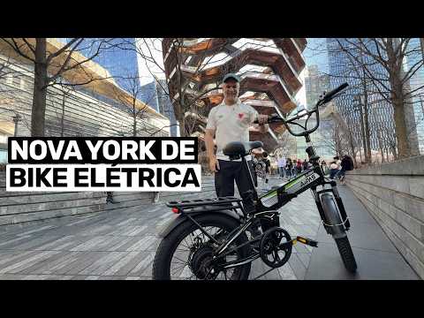 Explorando NOVA YORK DE BICICLETA elétrica. 🚲  Nova série no canal?
