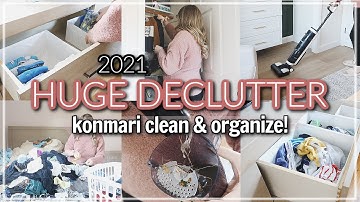 KONMARI DECLUTTERING & ORGANIZING / EXTREME CLEAN DECLUTTER & ORGANIZE WITH ME 2021 KONMARI FOLDING