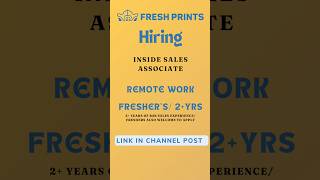 Fresher Prints Hiring Fresher Remote Work #jobs #jobseekers #jobsearch #hybrid screenshot 1