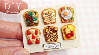 【粘土】ミニチュアのトーストアレンジ 6種類【ミニチュアフード】DIY Miniature 6 types of toast arrangement | Clay