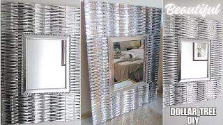 HIGH-END Looking Mirror made with Spoons | Glam Home Decor Ideas | Dollar Tree DIY screenshot 1