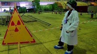 inside Chernobyl's sarcophagus - the turbine hall & ventilation stack (chimney)