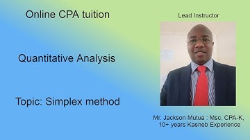 CPA: Quantitative analysis  - simplex model