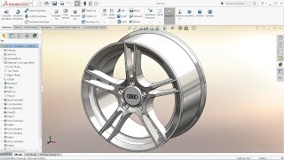 Solidworks tutorial | sketch Audi Rim in Solidworks