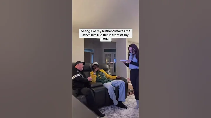 serving my husband like my master in front of our dad#funny #funnyvideo #usa#dad#husband#prankdad