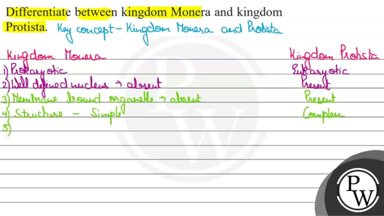 Differentiate between kingdom Monera and kingdom Protista.