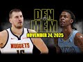 Denver Nuggets Vs Memphis Grizzlies Full Game Highlights November 24 2025 NBA Season