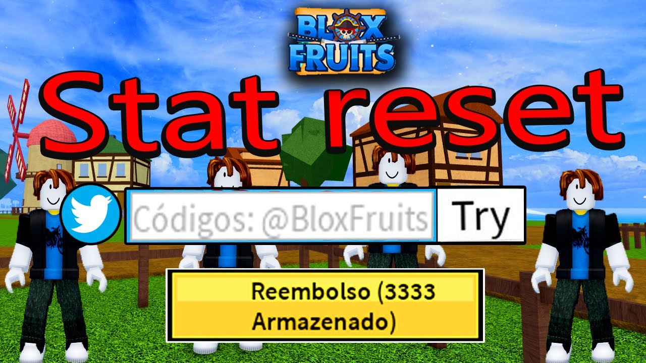 NOVO CÓDIGO + TODOS OS 6 CÓDIGOS DE RESET STATUS DO BLOX FRUITS (roblox) 