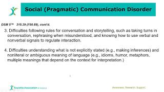 Introduction to Social Communication Disorder