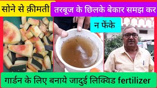 तरबूज के छिलके की खाद कैसे बनाएं।Organic Liquid Fertilizer।गर्मी में फूलों के लिए रामबाण