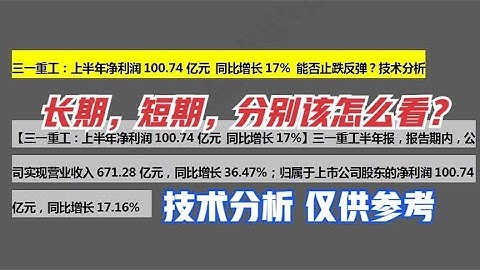 三一重工：上半年净利润100.74亿元 同比增长17% 能否止跌反弹？ - 天天要闻