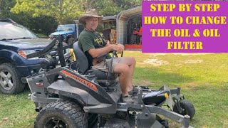 How to Change the Oil on a Vanguard EFI 37 HP Engine / Spartan SRT-HD Mowers 20 hour Oil Change