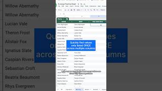 Find values only listed ONCE across MULTIPLE columns!