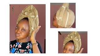 Simple way to tie aso oke for beginners#asooke #gele #headwrap