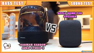 Harman Kardon Aura Studio 3 vs Apple Home Pod Sound testl Who win ?!! Apple tệ quá ???
