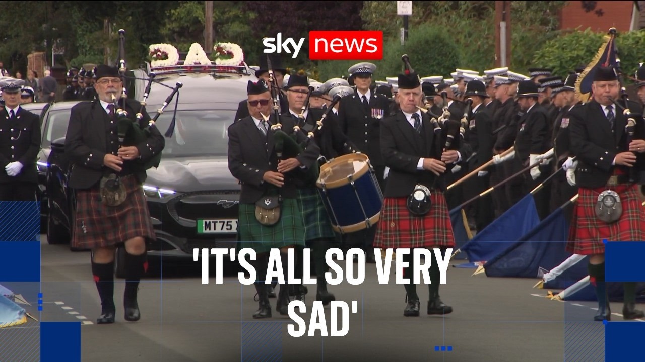 Police line streets for funeral of PC Matthew Blades killed in A66 crash