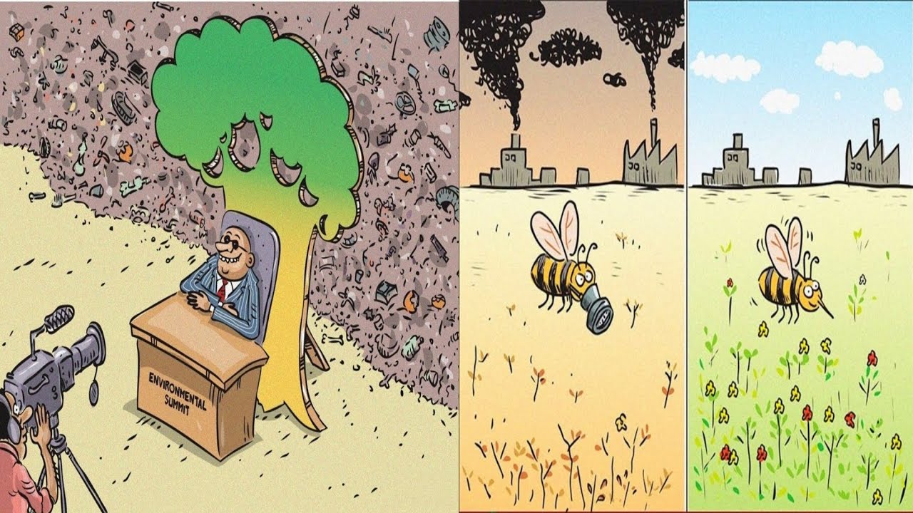 Earth Pollution illustration | Environmental Pollution | Deep meaning
