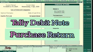 Tally Debit Note Tamil/Purchase Return Tally Tamil