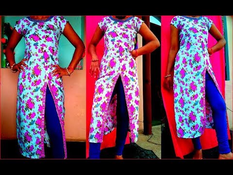 designer side dori kurti cutting and stitching full tutorial|| side dori  with loop design - YouTube