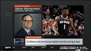 [BREAKING NEWS] Adrian Wojnarowski on the phone Zion avoids seveds severe knee injury  | ESPN SC