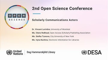 UNOpenScience21: Day 3B Scholarly Communications Actors