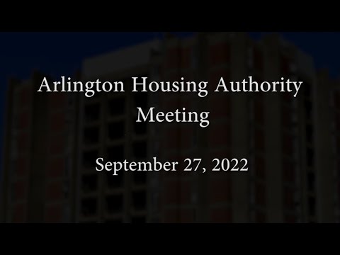 Arlington Housing Authority Meeting - September 27, 2022