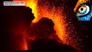 بركان صقلية منظر ليلي خلاب sicily volcano breathtaking night view