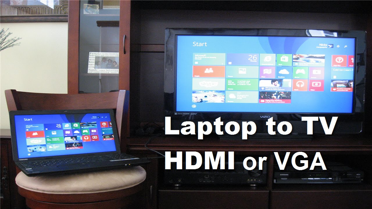 How to connect Laptop to TV using HDMI Cable or VGA Cable ...