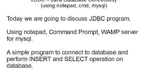 JDBC using notepad program Part 1