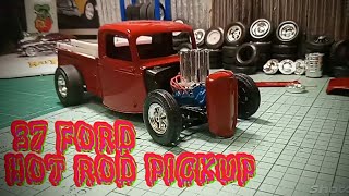37 Ford Hot Rod Pickup New Engine #ford #fordtrucks #modelbuilding