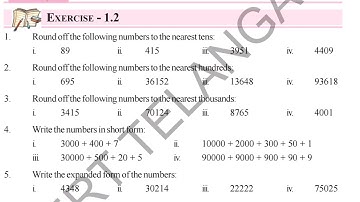 Class-6 | Maths | Chapter-1: Knowing Our Numbers | Exercise 1.2 Solutions | Telangana State Board |