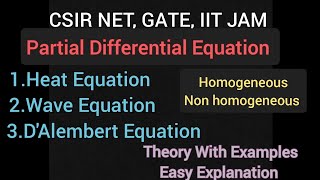 Partial Differential Equation II Wave, Heat, D'Alembert Equation ll   Examples and solutions ? ?