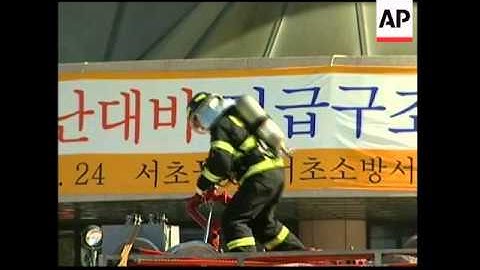 Civil defence military drill, simulation of attack on museum