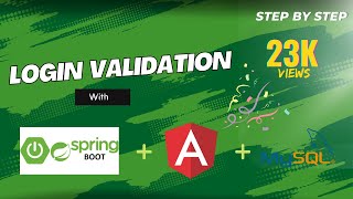 Login Validation using | Angular | Java | Spring Boot | Rest Authentication API | MySQL